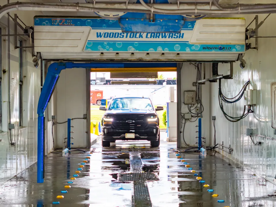 Touch free automatic wash bay at Woodstock Car Wash in Woodstock VA
